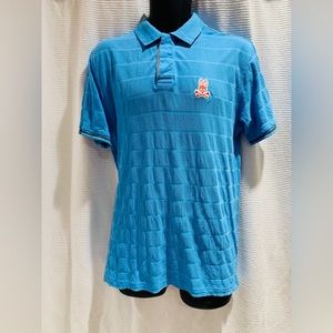 PSYCHO BUNNY Mens MISCHIEF Zorro PIMA Cotton Limited Edition POLO Shirt BLUE